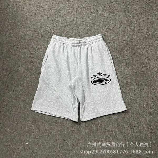 Design Graphic Print Black Sweat Shorts - 41