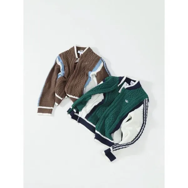 Adidas Originals Knit Cardigan Brown Multicolor Cardigan Outerwear.cardigan - 14