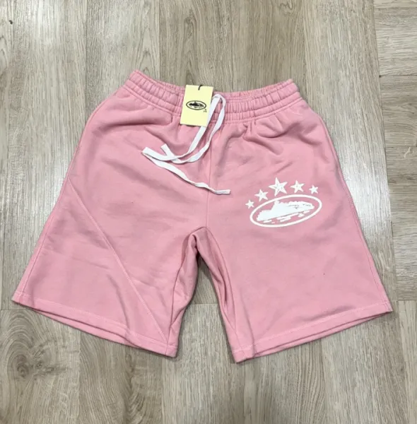 Design Logo Print Pink Sweat Shorts - 1