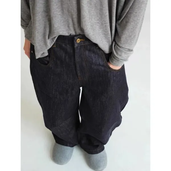 Design Grid-Check Windbreaker Jacket Gray, Wide-Leg Denim Jeans Dark Blue, Olive Canvas Sneakers Outerwear - 8