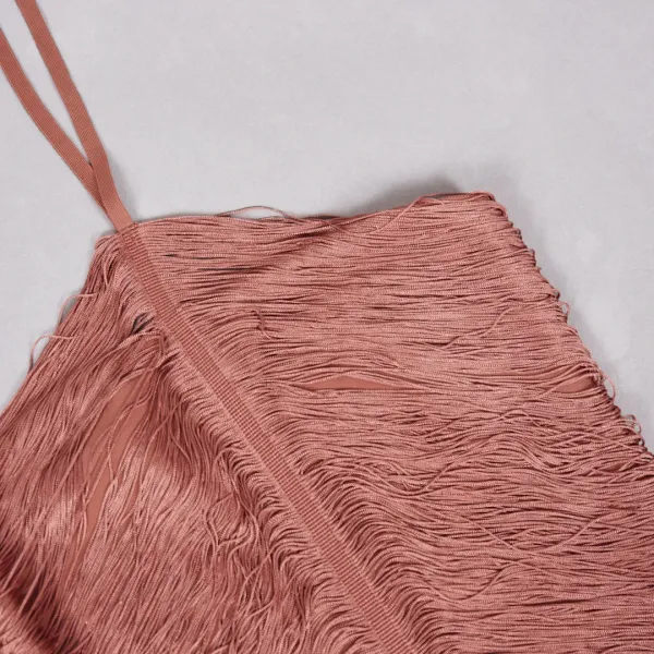 Design Pleated Halter Maxi Dress in Dusty Rose - 21