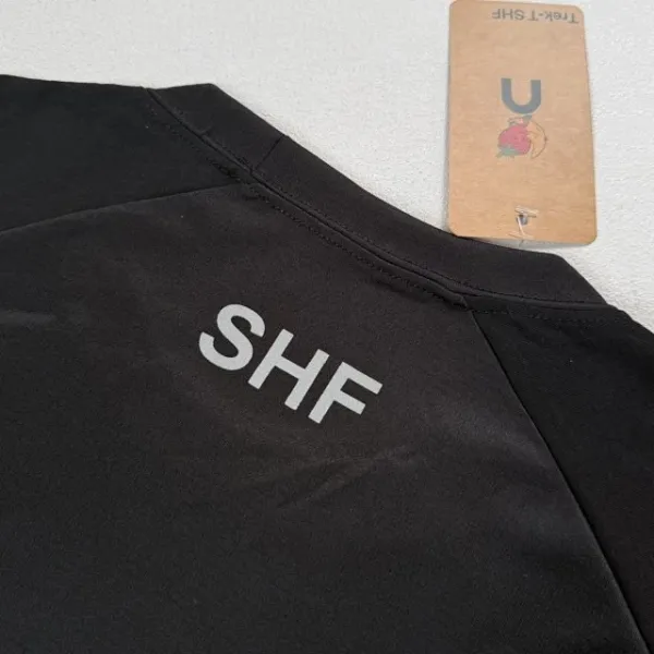 Design Short-Sleeve Ribbed T-Shirt with Colorful Logo Print Black - 31