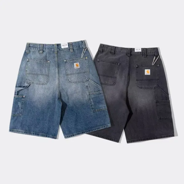 Carhartt Work In Progress Double Knee Shorts Black Denim - 10