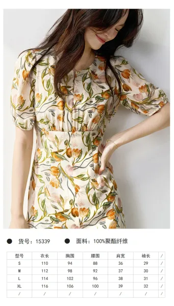 Design Wrap Dress with Floral Print in Blue Multicolor - 15