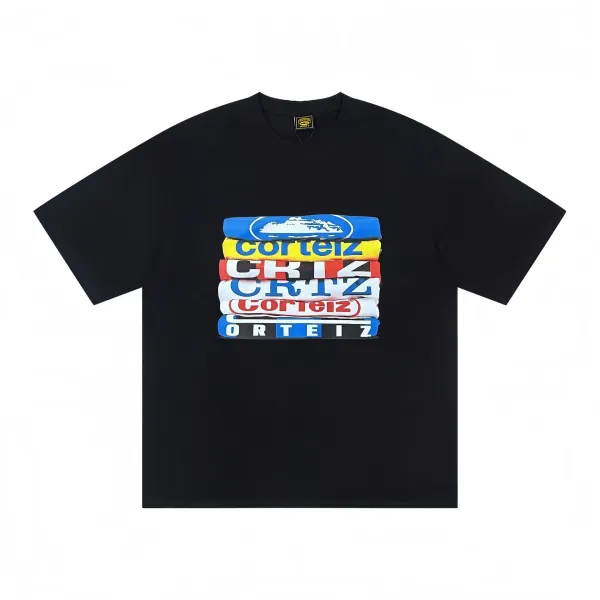 Corteiz Stacked Logo Black T-Shirt - 1