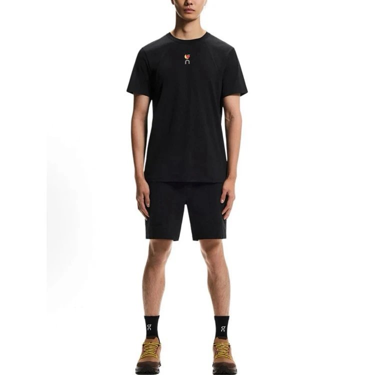 On Running Black Beige Utility Shorts