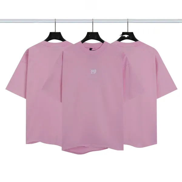 Design Minimalist Logo Pink Oversized T-Shirt - 1