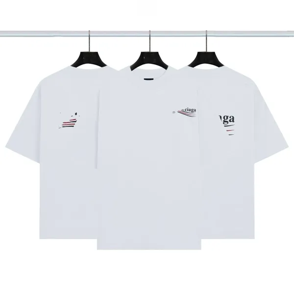 Balenciaga Logo Stripe T-Shirt White - 1