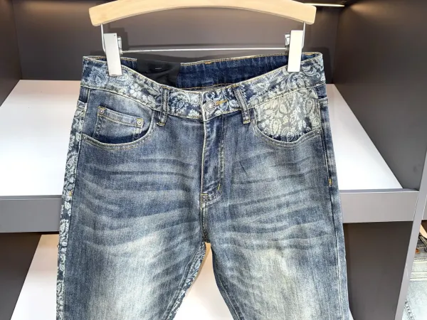 Dolce & Gabbana Floral Print Denim Jeans Blue - 8