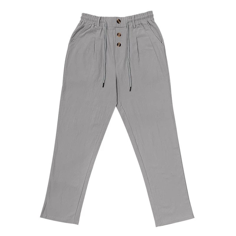 Design Wide-Leg Linen-Blend Trousers Black Pants - 25
