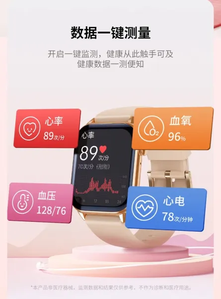 Design Smartwatch Orange Leather Texture Gold Mesh Band Smartwatch - 6