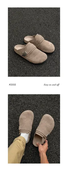 Design Suede Clog Slipper Black - 7
