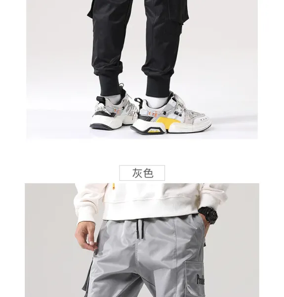 Design Cargo Pants with 'Problem' Embroidery Army Green Pants - 10