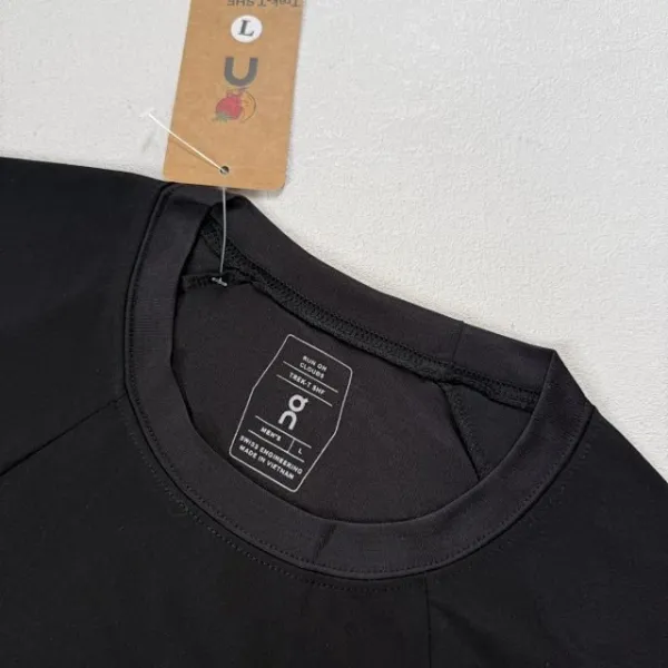 Design Short-Sleeve Ribbed T-Shirt with Colorful Logo Print Black - 25