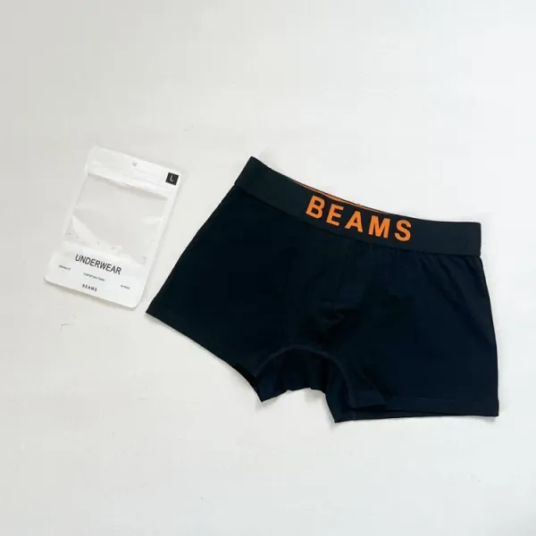 Design BEAMS Boxer Briefs Black / Gray / Black Orange Waistband Underwear - 9