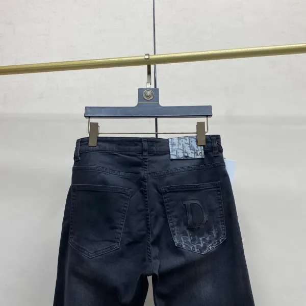 Dior Oblique Print Black Denim Jeans - 7