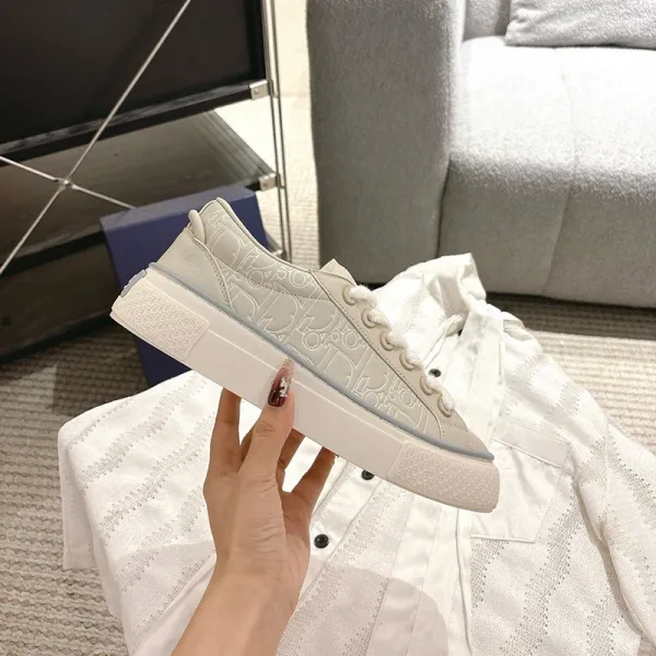 Dior B23 Oblique Embroidered Navy Sneakers - 20