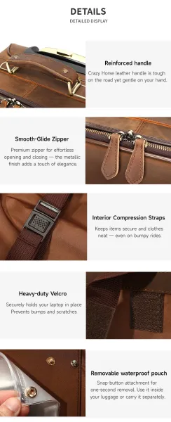 Design Rolling Laptop Briefcase Black Travel Bag Suitcase - 10