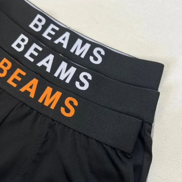 Design BEAMS Boxer Briefs Black / Gray / Black Orange Waistband Underwear - 13