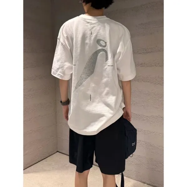 Design Abstract Graphic Oversized T-Shirt White - 18