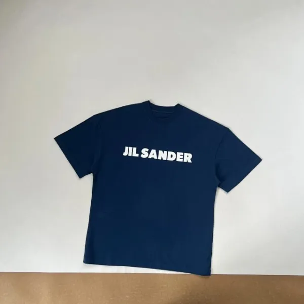 Jil Sander Logo Print Oversized T-Shirt Navy - 24