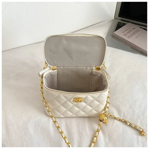 Chanel Mini Vanity Bag White Quilted Leather Handbag - 3