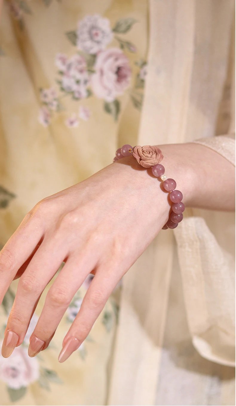 Design FENWUMEIGUI Pink Mist Rose Bracelet Jewelry - 16