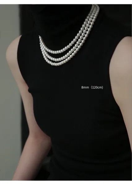 Design Pearl Strand Necklace White Jewelry - 25