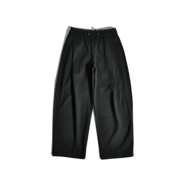 Design Paris-Style Double-Pleated Wool Blend Trousers in Charcoal and Black Dress Pants - 8