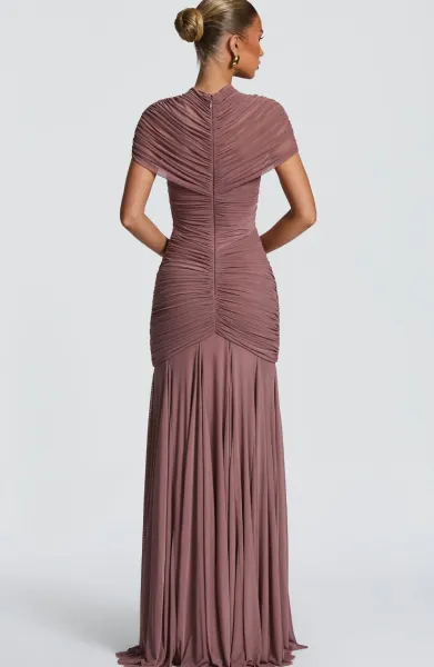 Design Ruched Sheer Cut-Out Gown Black Formal Dress - 19