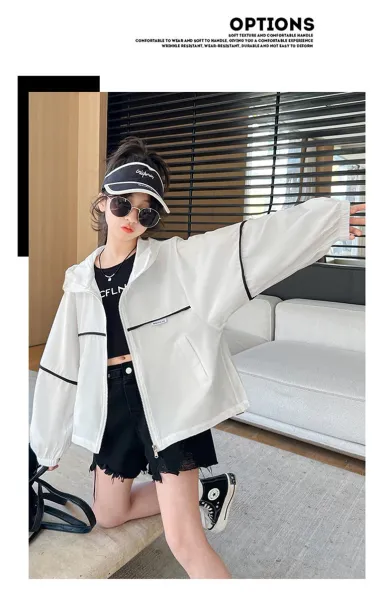 Design MINGDA LIG White Windbreaker Jacket Outerwear.windbreaker - 14