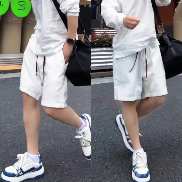 Design Drawstring Shorts White - 4