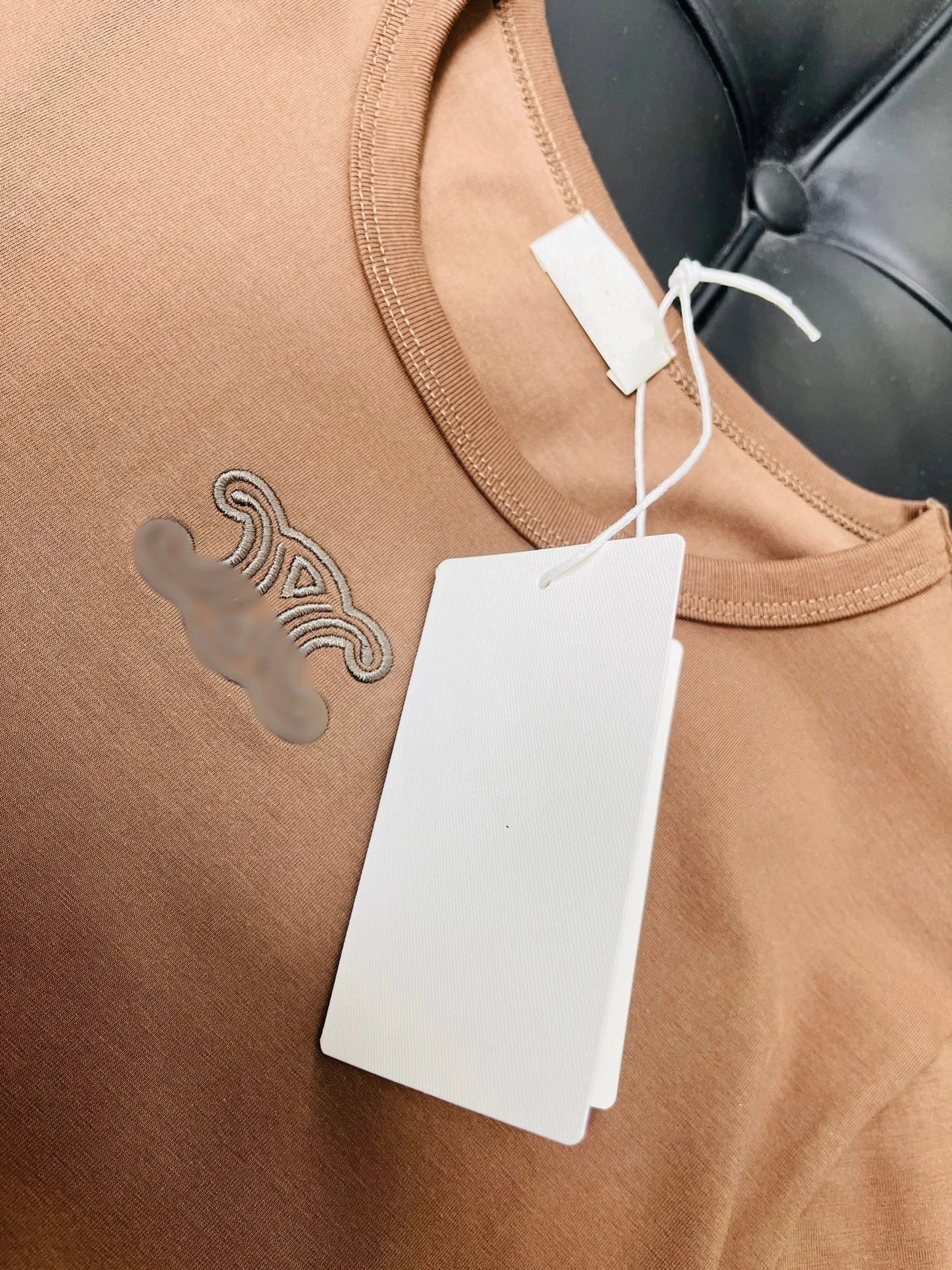 Design Long Sleeve Crewneck Top in Mauve Beige T-Shirts - 8