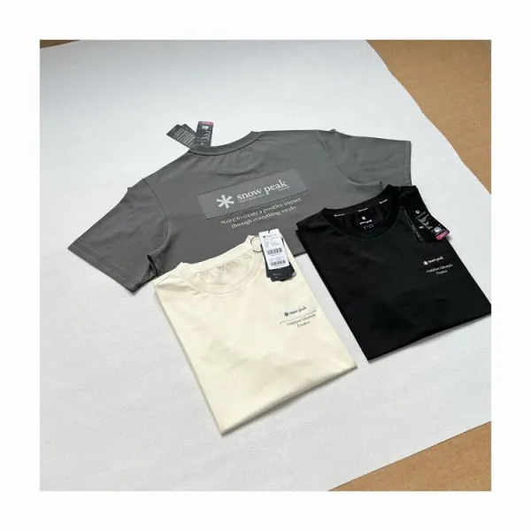Design Snow Peak Minimal Lifestyle Crew Neck T-Shirt in Gray, Black, and Beige T-Shirts - 4