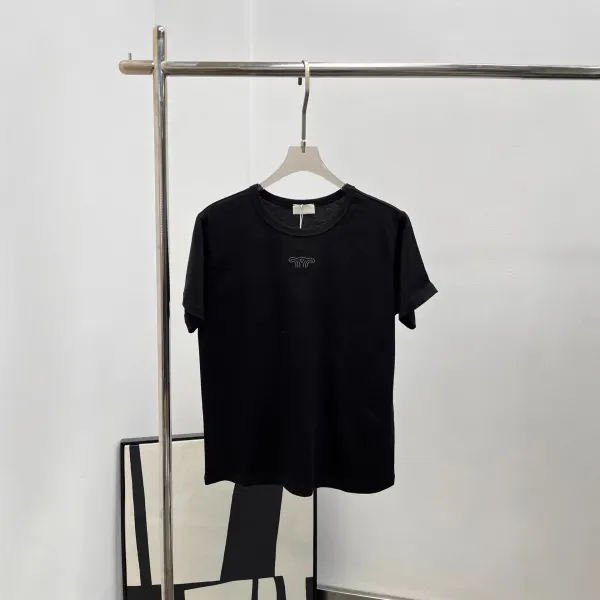 Design Minimalist Embroidered Logo Black T-Shirt Tops.t Shirts - 1