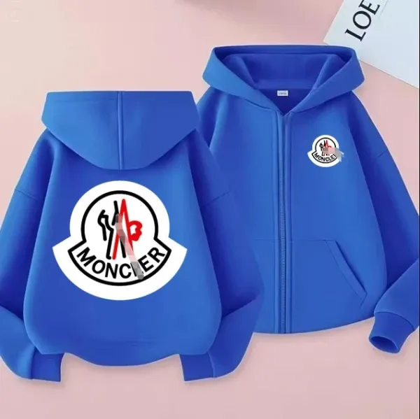 Moncler Logo Patch Hoodie Blue - 11
