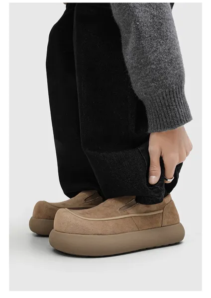 Design Suede Loafer Slip-On Beige Casual Shoes - 6