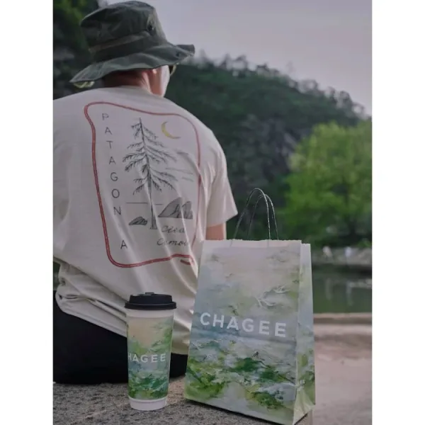 Patagonia Graphic Tee Beige with Tree Print T-Shirt - 6