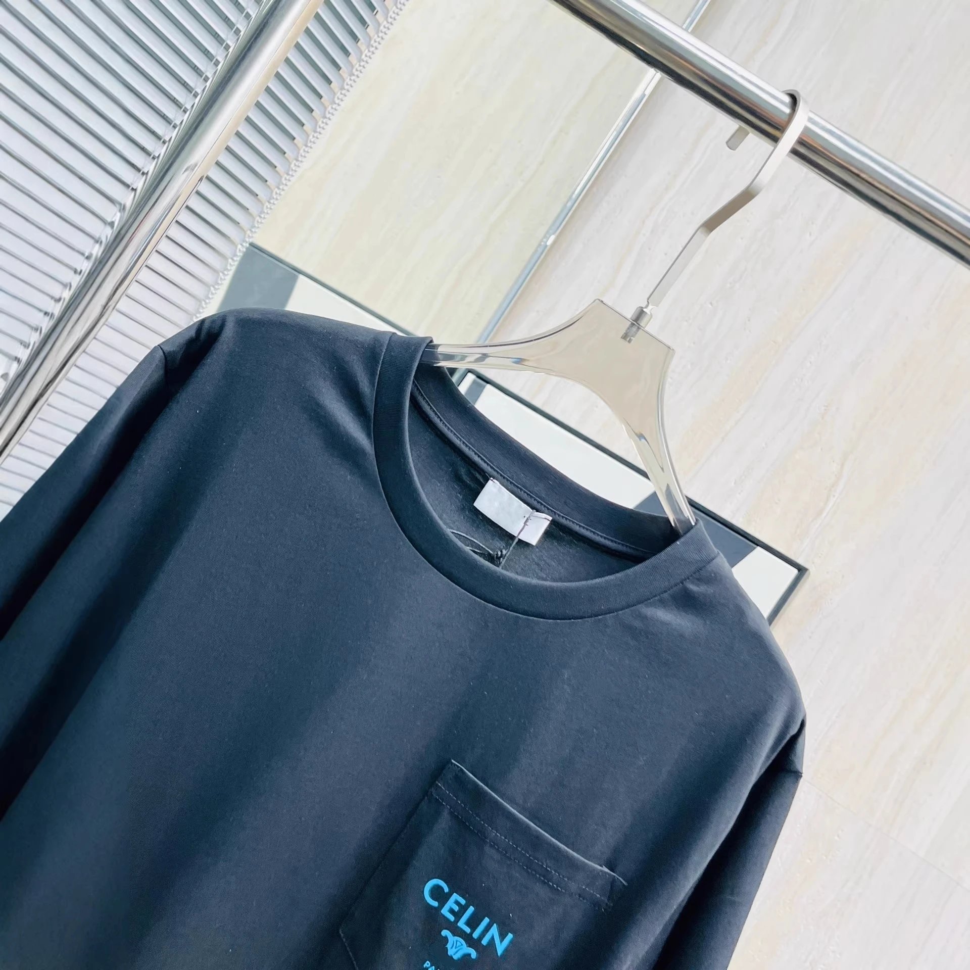 Celine Pocket Tee White Minimalist T-Shirt
