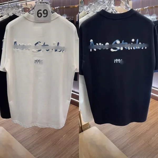 Acne Studios Logo Print Black T-Shirt - 3