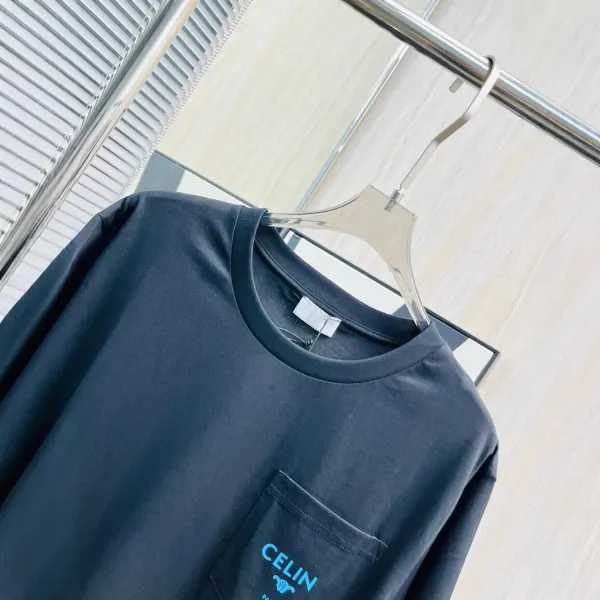 Celine Pocket Logo White T-Shirt - 4