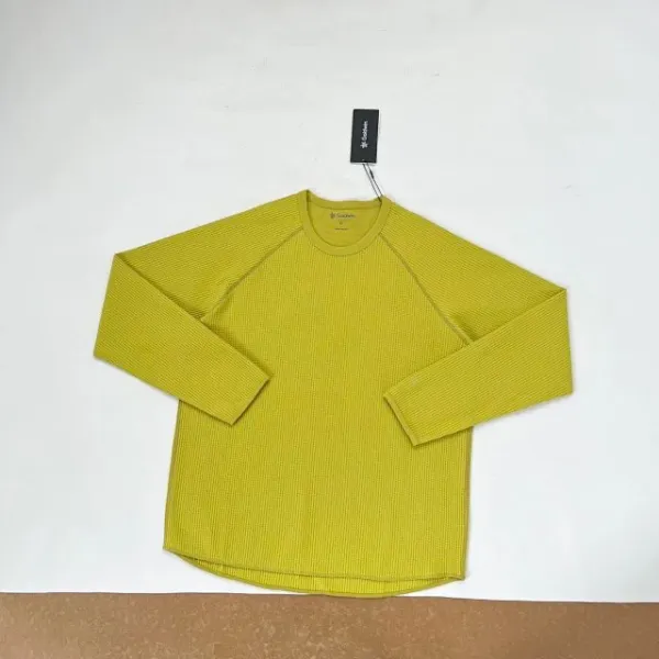 Design Goldwin0 Waffle Knit Long Sleeve Top Navy, Blue, Lime, Gray, White Tops - 25