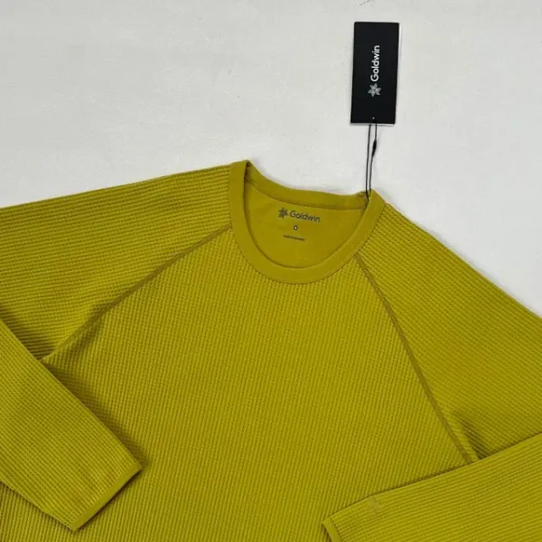 Design Goldwin0 Waffle Knit Long Sleeve Top Navy, Blue, Lime, Gray, White Tops - 26