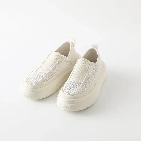 Design Slip-On Platform Sneakers Beige - 9
