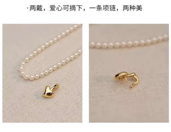 Design Double Strand Pearl Necklace White Jewelry - 6