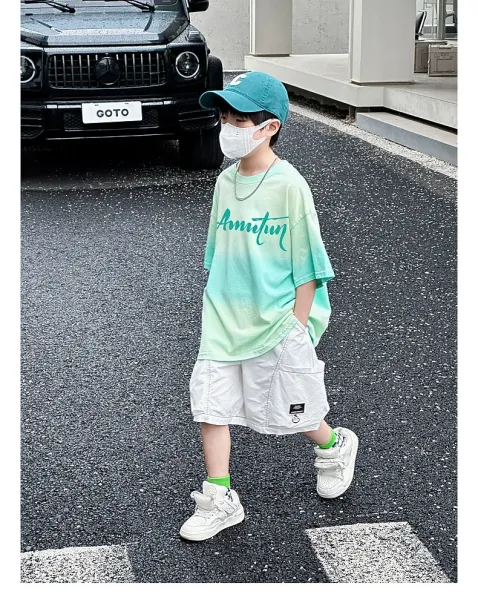 Design boothroyd Gradient Print T-Shirt in Mint Green T-Shirts - 33