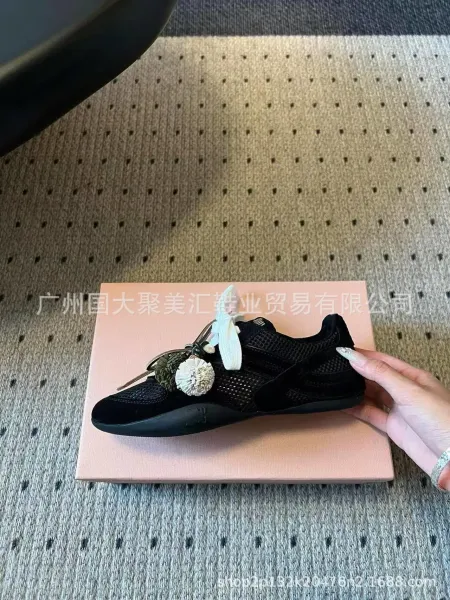Maison Margiela Tabi Sneakers Black Mesh with Decorative Laces and Charms - 25