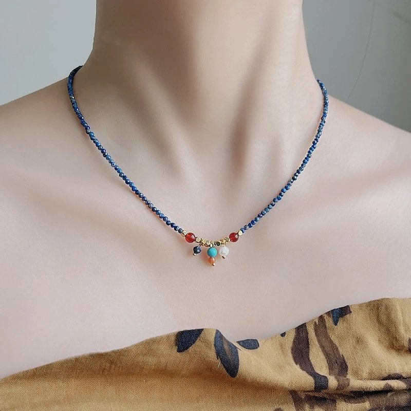 Design Beaded Choker Necklace Multicolor Jewelry - 5