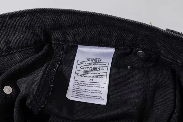 Carhartt Work In Progress Double Knee Shorts Black Denim - 32