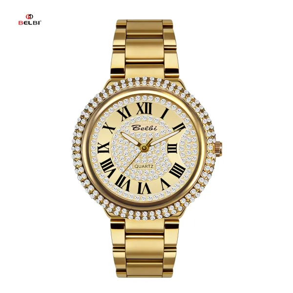 Design Belbi Crystal-Encrusted Roman Numeral Quartz Watch Silver Watches - 17